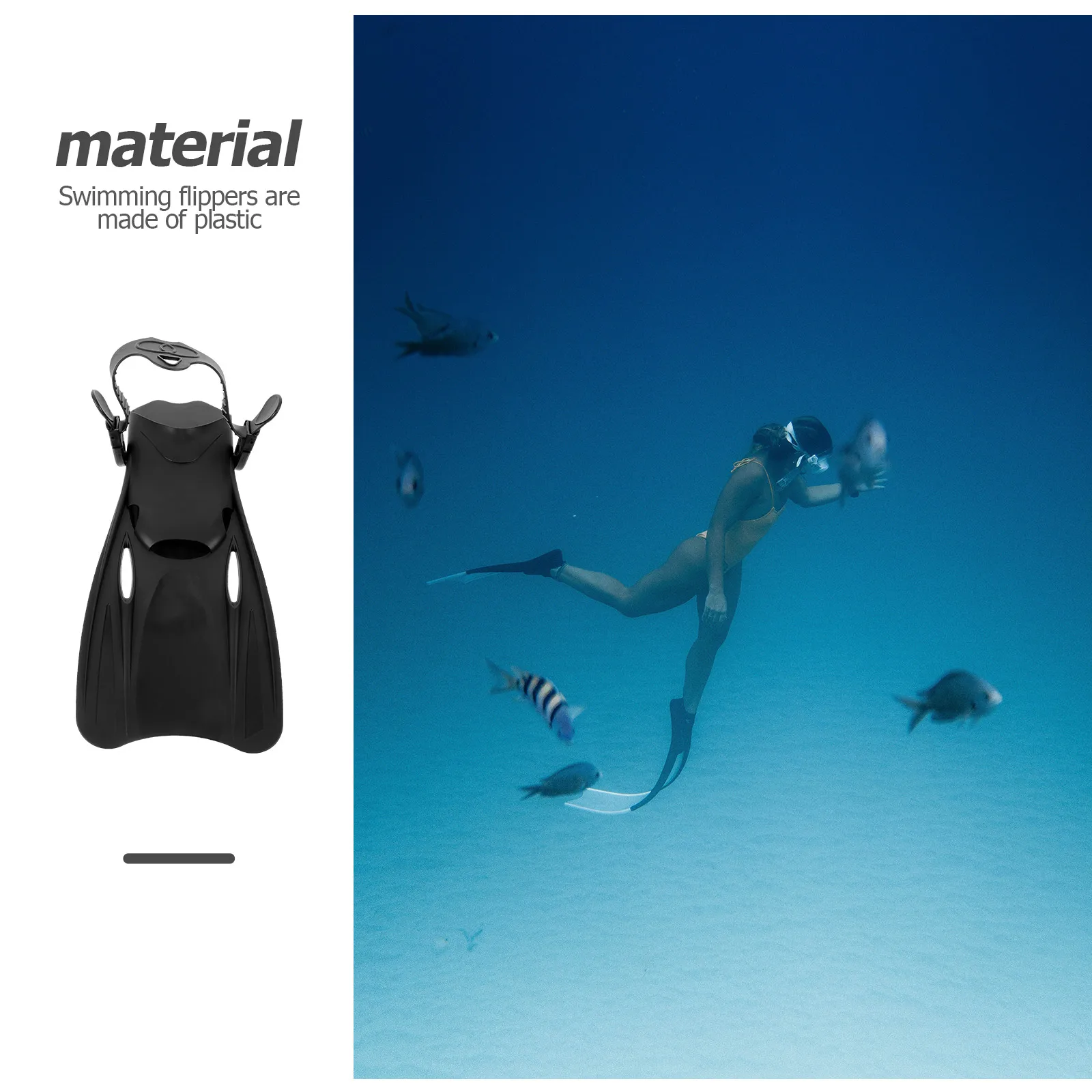 

1 Pair Plastic Snorkeling Flippers Diving For Women Men Beginners Beach Pool Use Flippers For Snorkeling Diving