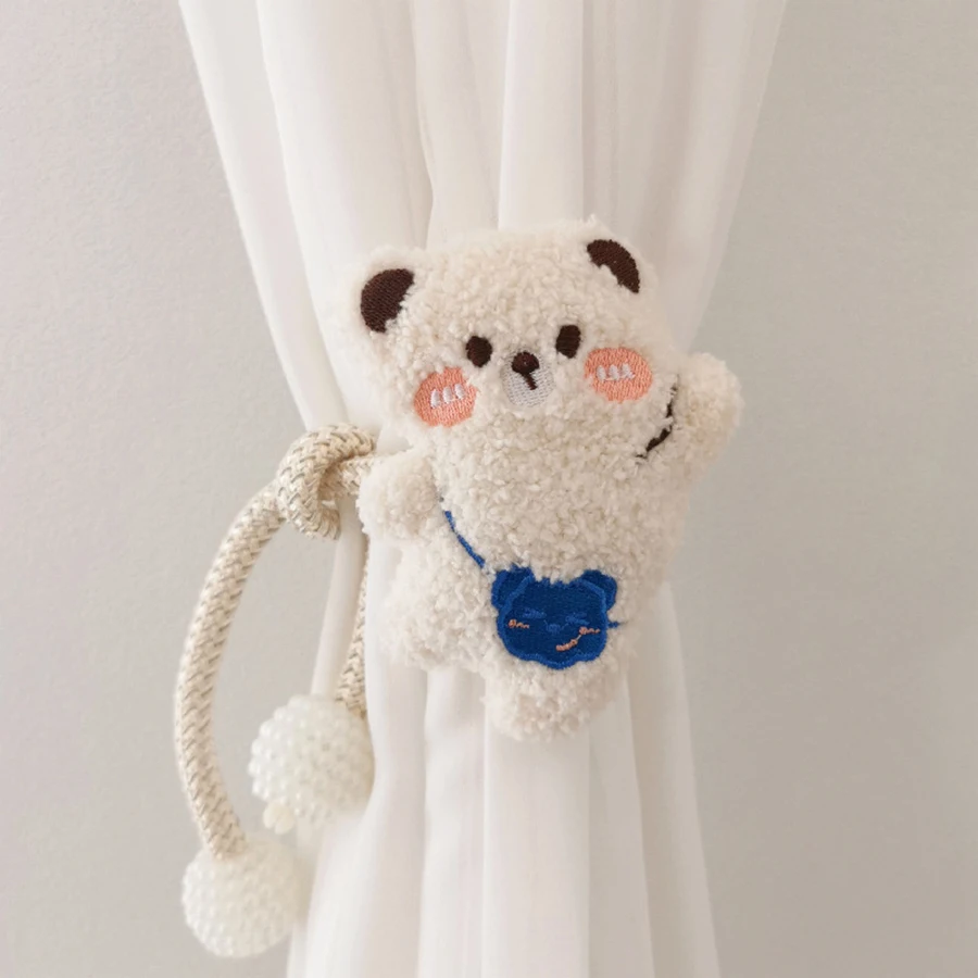 Bear pearl clasp Tieback Window Curtain Buckle Clip Kids Room Hanging Curtain Holders Tie Backs Curtain Accessories Home Decor