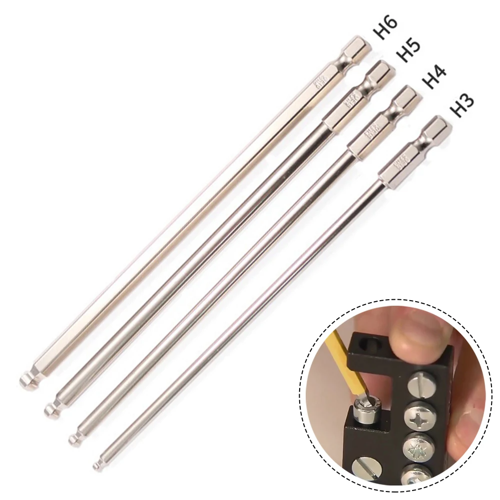 1x150mm Kugel schrauben dreher Bit legierter Stahl metrisch Sechs kant langes magnetisches Handwerkzeug magnetisches Sechs kant schrauben dreher kopf werkzeuge