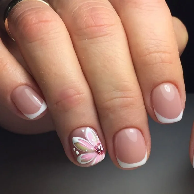 24 pezzi testa quadrata corta stampa sulle unghie finte design con stampa leopardata blu unghie finte punte per unghie con copertura completa rifinita semplice e riutilizzabile