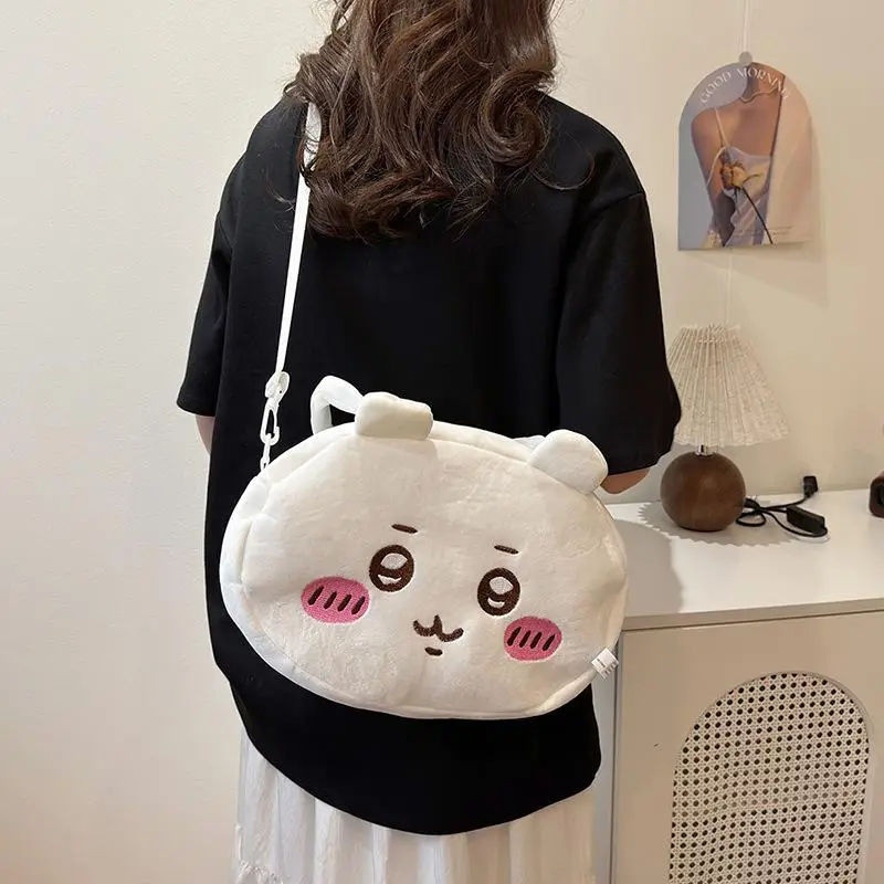 Cartoon Chiikawa Usagi Plush Crossbody Bag Shoulder Handbag Side Bags for Women Multi-Purpose Storage Cute Anime Sweet Gifts