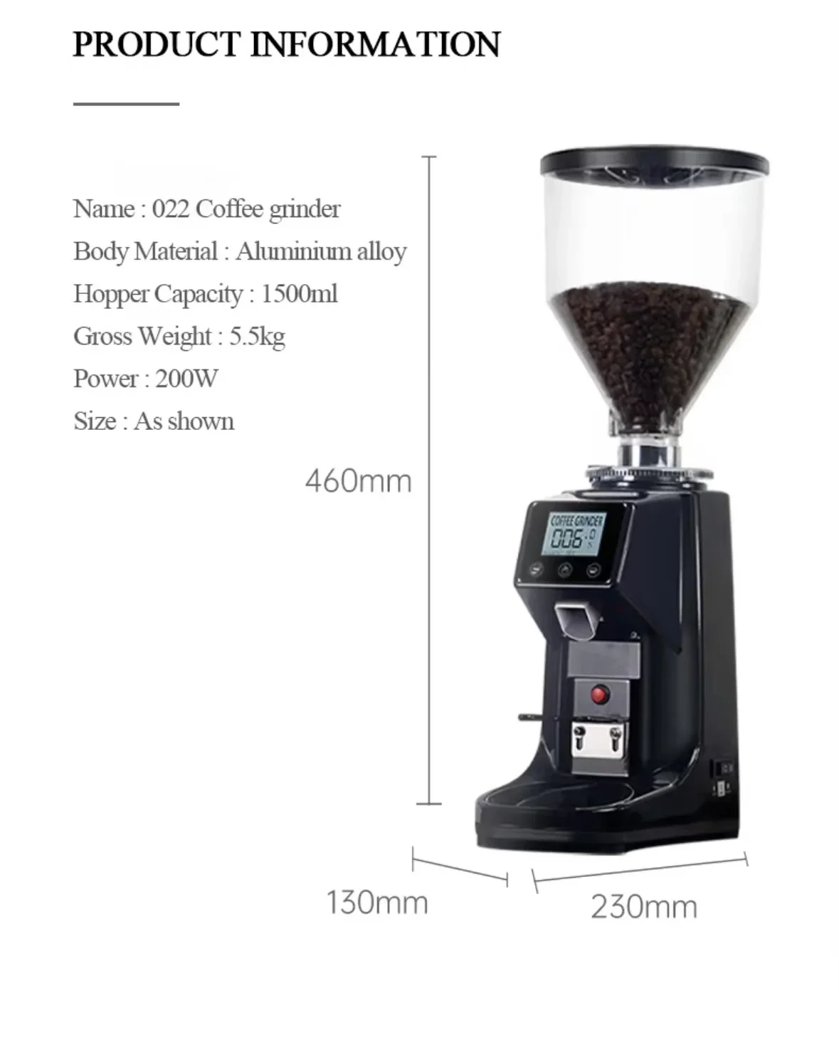 2024 новый стиль, оптовая продажа, коммерческая машина для измельчения кофейных зерен с электрической мельницей с коническими жерновами 60 мм