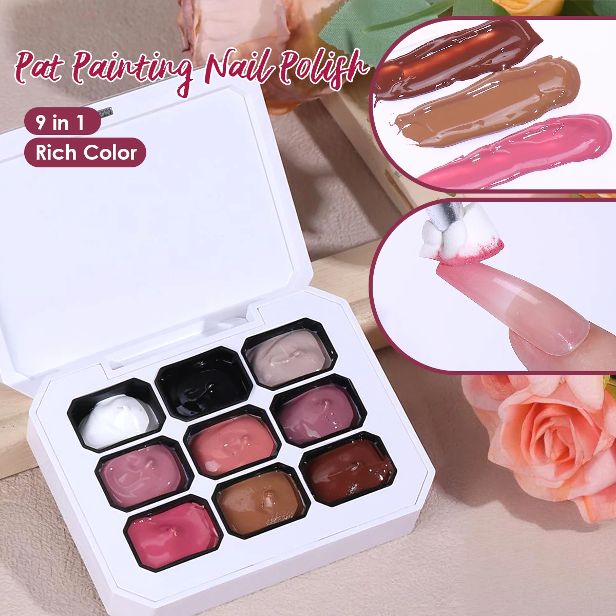 9 en 1 Pat pintura Gel esmalte de uñas gradiente rubor remojo semipermanente DIY Gel Otoño Invierno Color brillante barro manicura Decoración