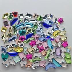 200p/Pack Mini Size Mixed different shaped Multicolor Crystal Sleek Rhinestone 3D Manicure Nail Art Decoration Charms Jewelry