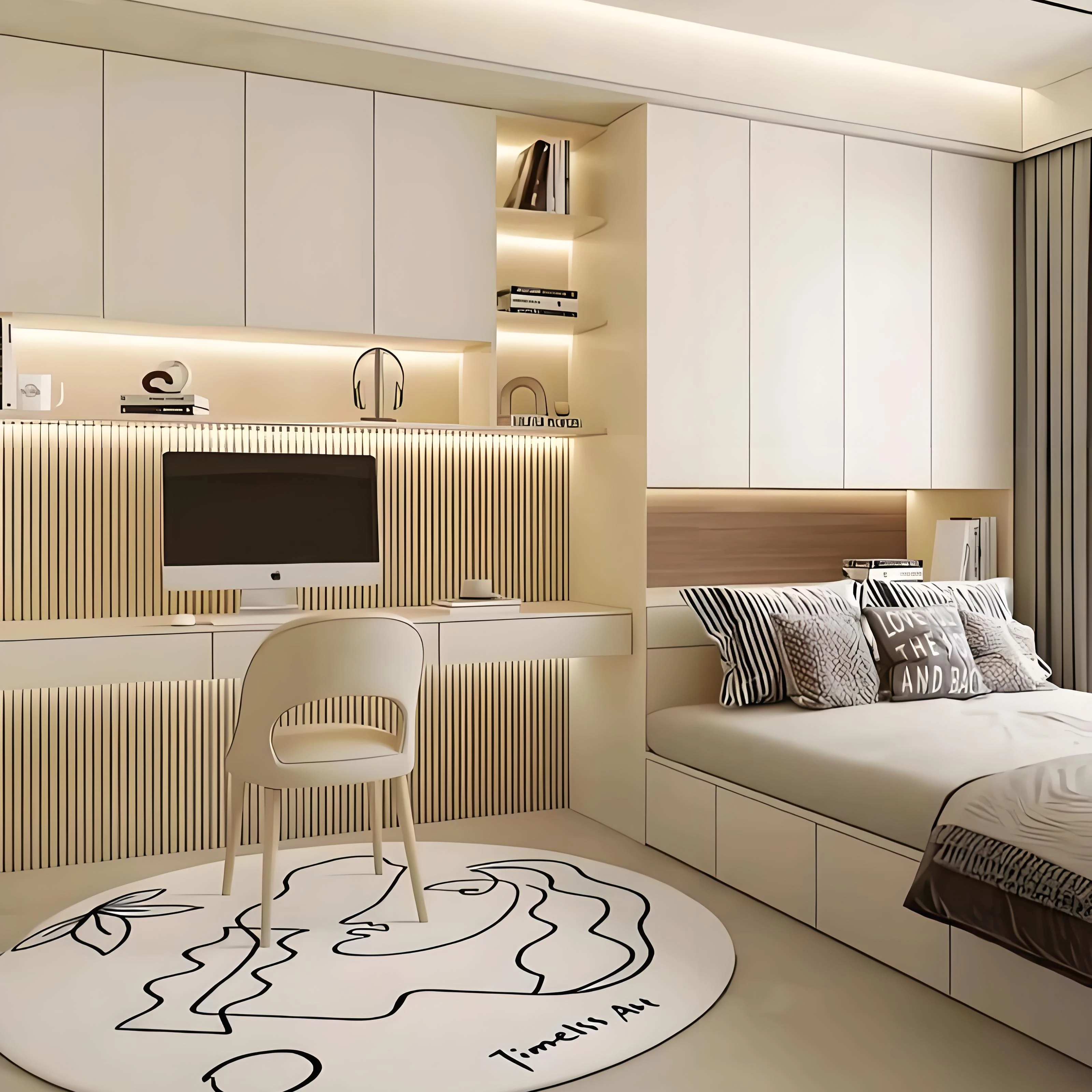 

Детская деревянная мебель для спальни: кровать, стол, книжный шкаф, гардероб – идеально подходит для детской комнаты