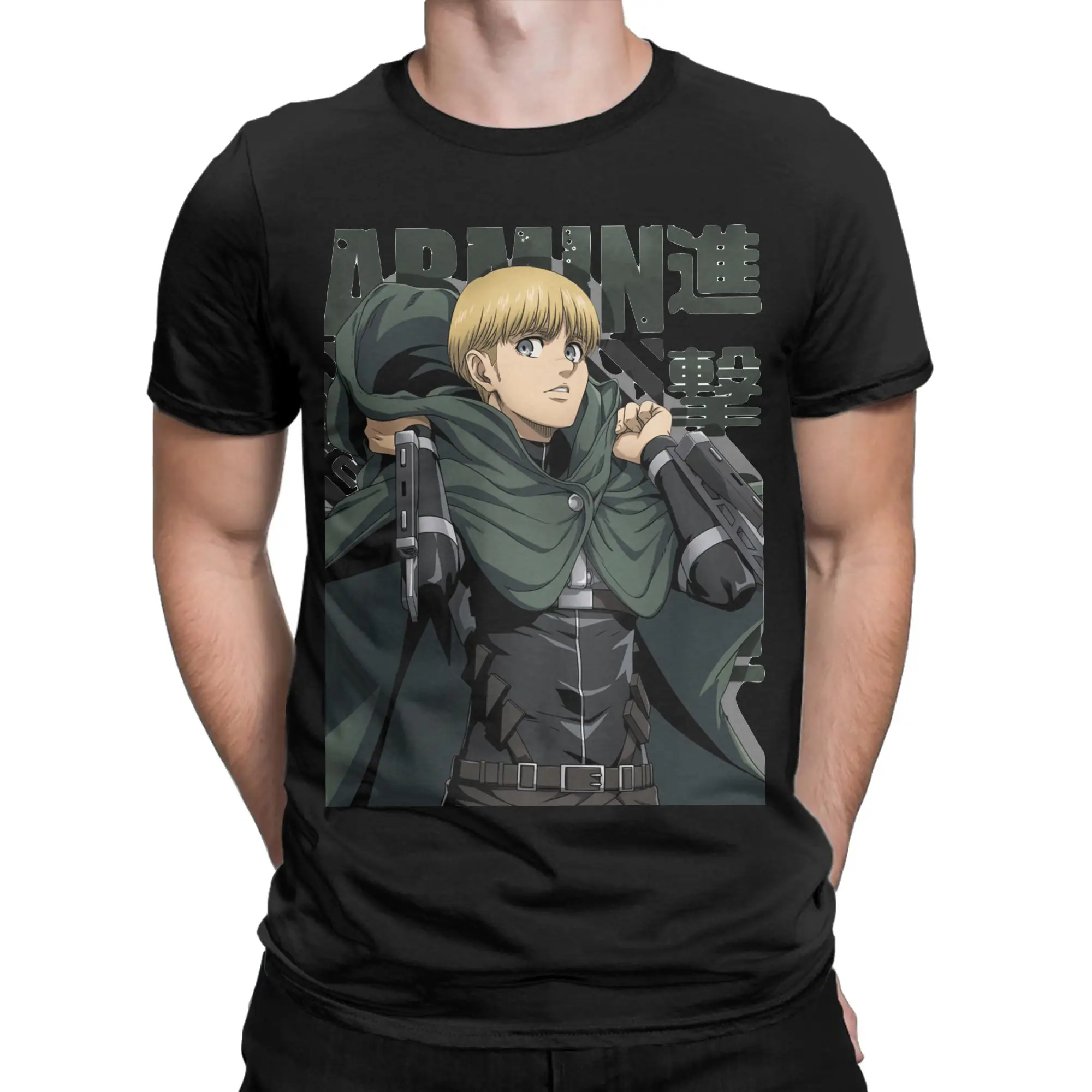 Shingeki no Kyojin Armin Arlert Attack on Titan Men T Shirt  Humorous Tees Short Sleeve Round Collar T-Shirts Cotton Summer Tops