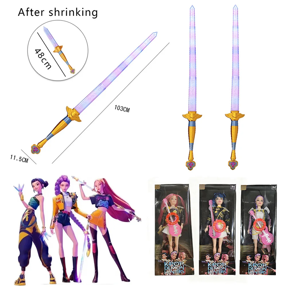 Rumi espada com símbolo roupas demônio caçador roleplay caçadores espada cosplay prop feminino masculino carnaval traje accessoriepresente