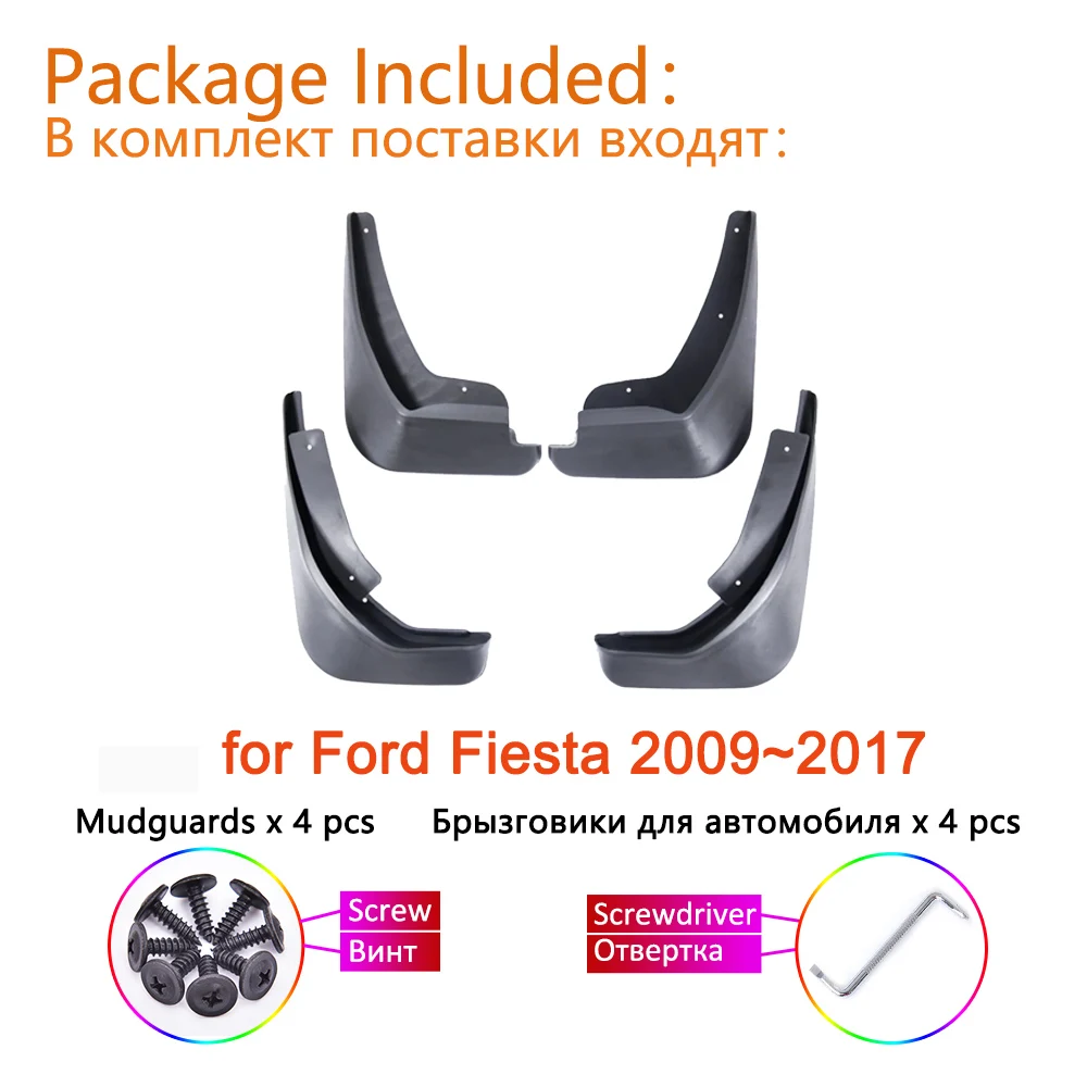 Parafanghi per Ford Fiesta 7 Mk7 Hatchback 2009 ~ 2017 2011 accessori auto paraspruzzi paraspruzzi paraspruzzi ruote anteriori posteriori parafango