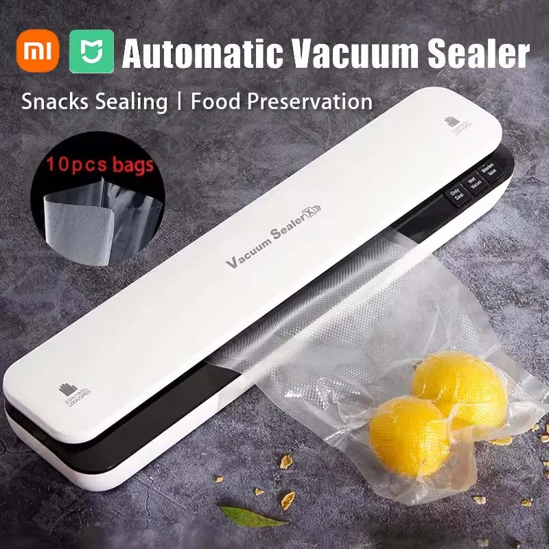 

XIAOMI Vacuum Sealing Machine Freshness Automatic Food Packaging Household Snacks Pumping Air Self-Sealing Machine Multiple Use