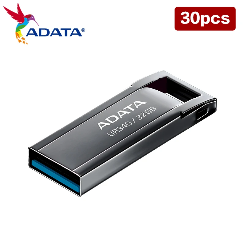 30PCS Wholesale ADATA ROYAL UR340 USB Flash Drive USB 3.2 Pen Drive 32GB 64GB Metal Pendrive Original Storage U Disk for PC