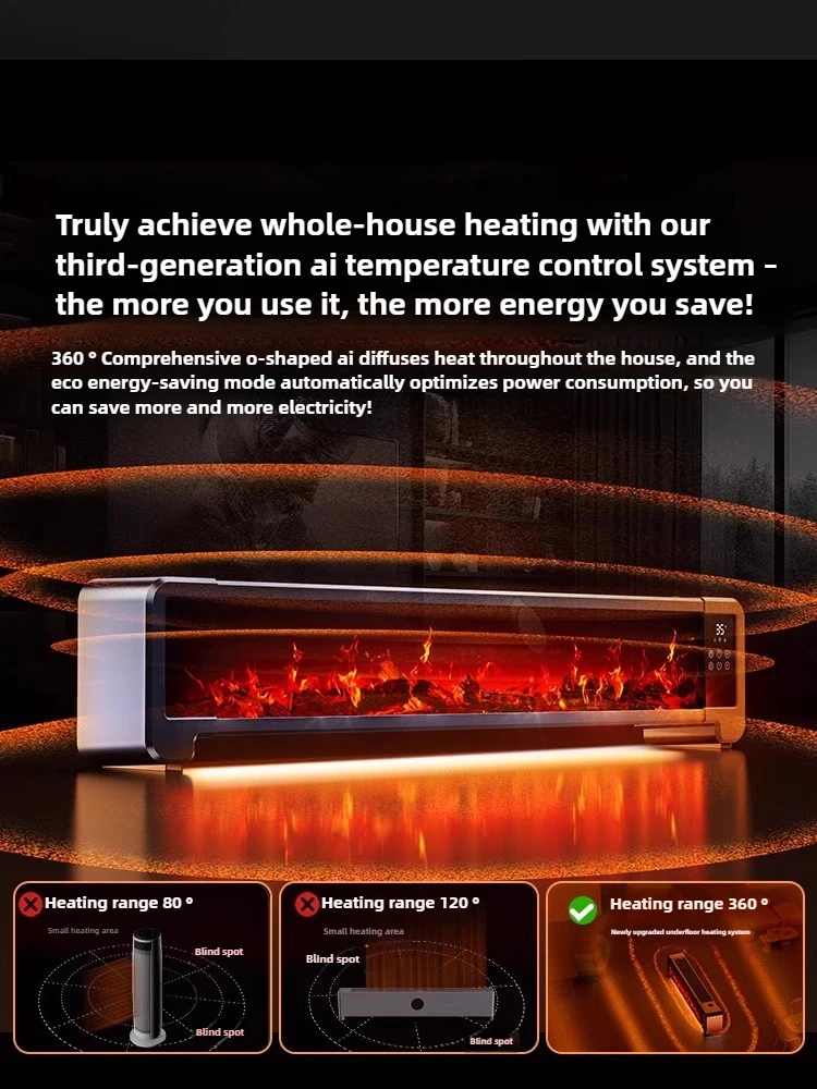 Skirting heater AI energy saving 2025 new whole house large area household electric heating fan artifact winter