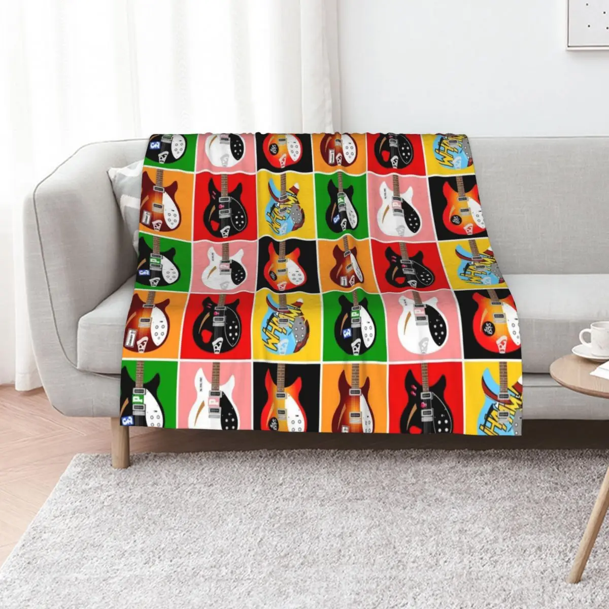 

Paul Weller's Jam Rickenbacker Guitars Throw Blanket wednesday Thermals For Travel Bed covers funny gift Blankets