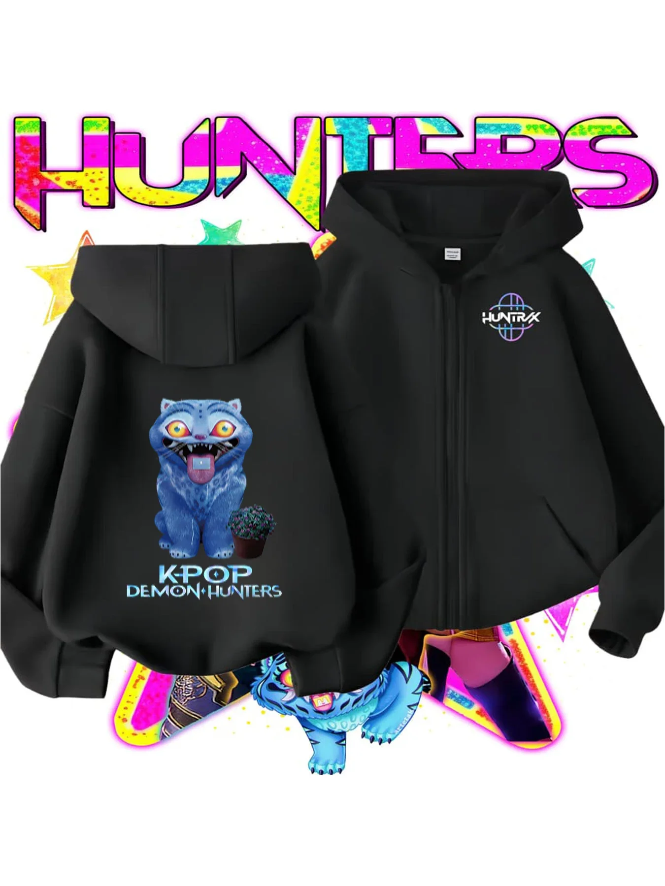 

Children's sports coat, cardigan, hoodie, demon hunting women's band pattern, men and girls 'spring and autumn wear