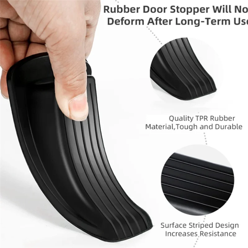 

A26F-6PCS Door Stoppers, Premium Rubber Stoppers Wedge, Stops For Carpet Heavy Duty Door, Bottom Of On Tile, Concrete