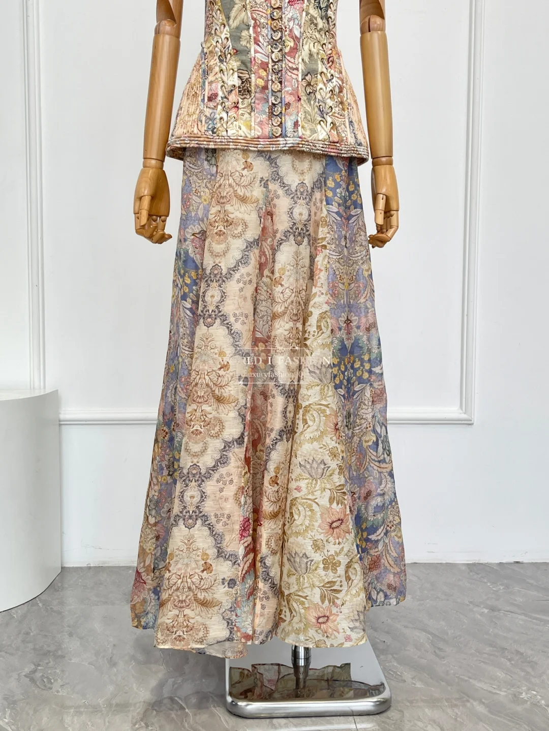 2025 nova moda rosa verde floral sem mangas sem costas vestido midi de alta qualidade