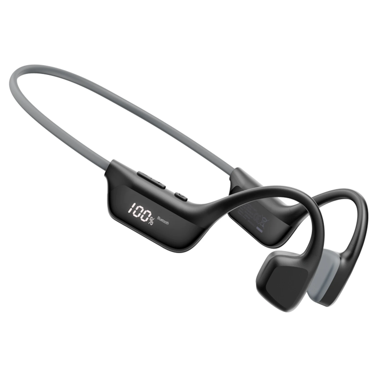 Écouteurs à conduction osseuse numériques DOOGEE BoneBeat Run, écouteurs sportifs sans fil à oreille ouverte pour la course à pied, le cyclisme, affichage numérique LED