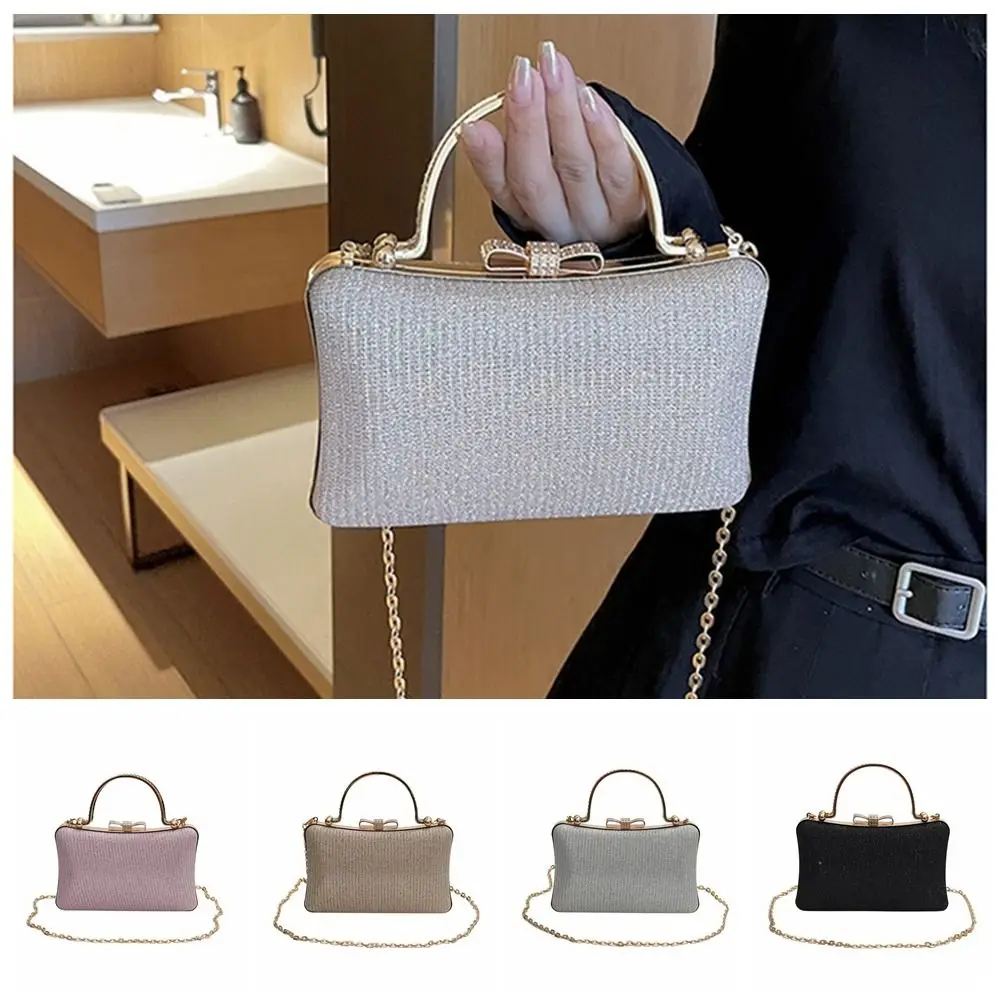 

Casual Glitter Evening Banquet Bag Rhinestone Wrist Bag Box Handbag Large Capacity Crossbody Bag Ladies Clutch Bag Party