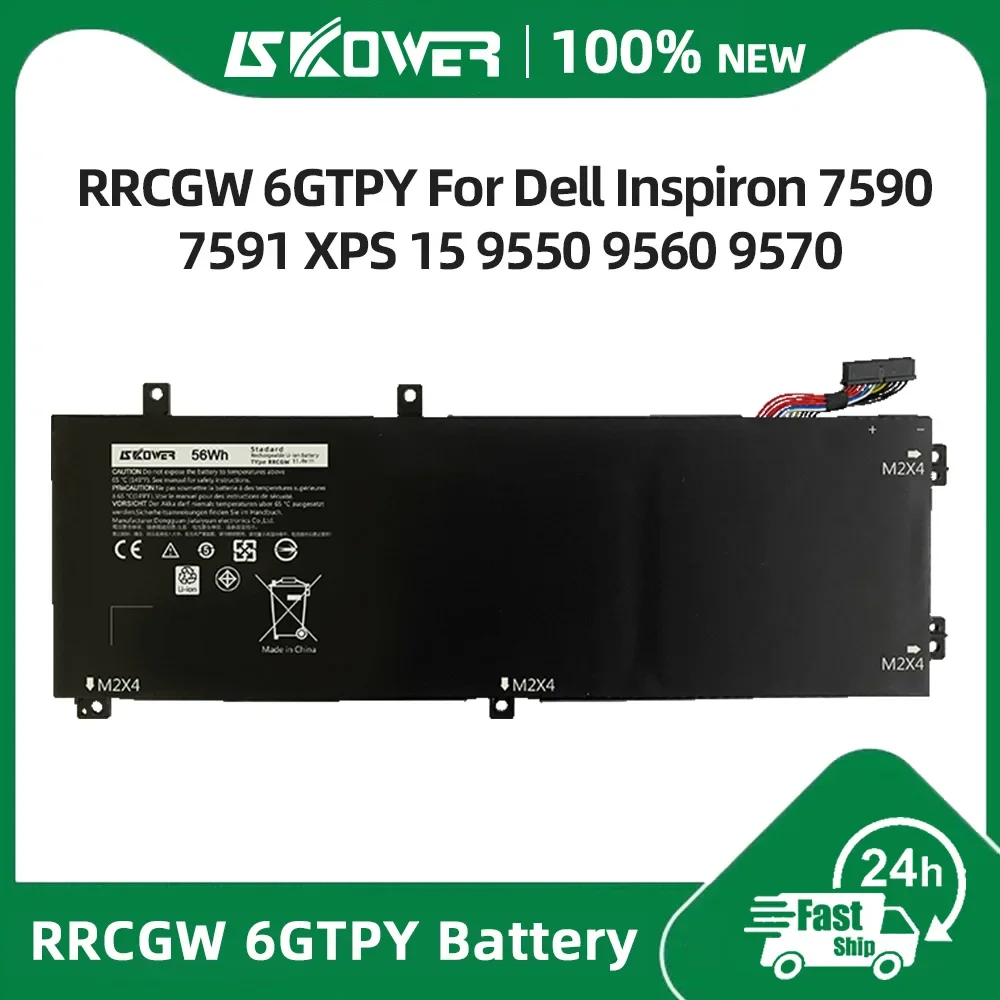 

SKOWER 6GTPY RRCGW Battery For Dell Inspiron 7590 7591 XPS 15 9550 9560 9570 P56F Precision 5510 5530 5520