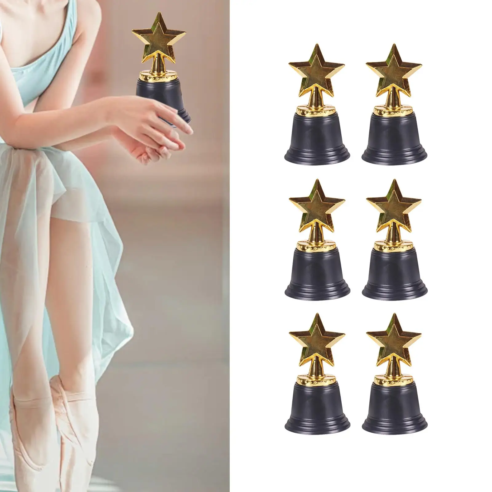 6Pcs Mini Star Trophies Trophy Cups Achievements Party Favors Trophy Award