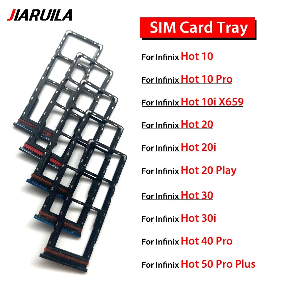 SIM Card Tray Slot Holder Adapter Accessories For infnix Hot 10/10 Pro/10i X659/20/20 Play/20i/30/30i/40/40 Pro/50 Pro Plus