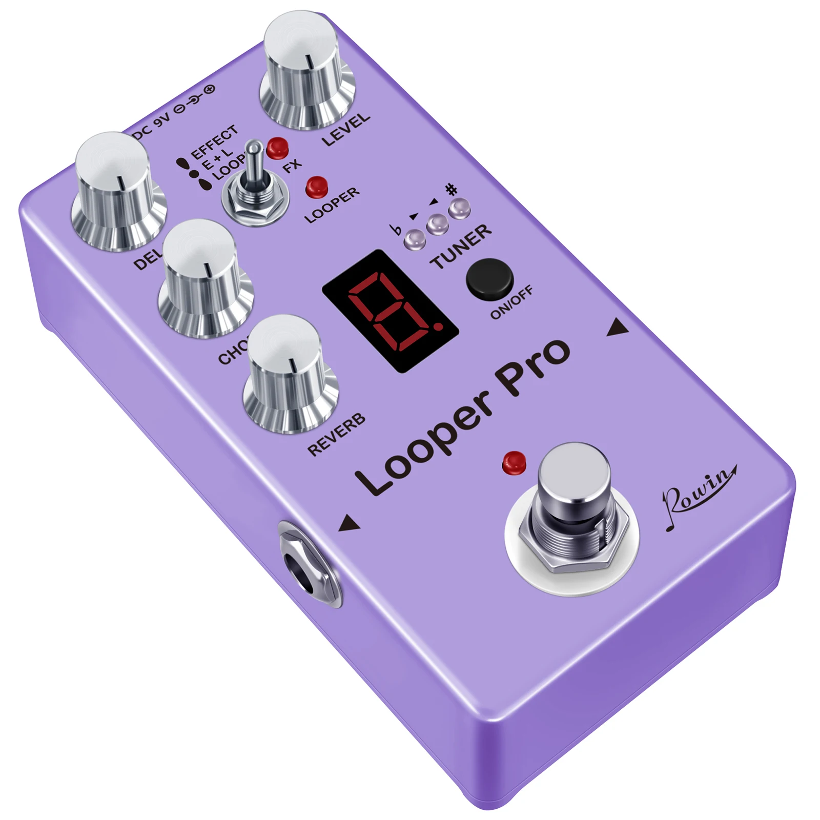 Rowin Multi-Effect Processor Looper Pro Delay Chorus Reverb Looper Tuner Effect Guitar Pedal Unlimited Overlapping Loop Bass view 3