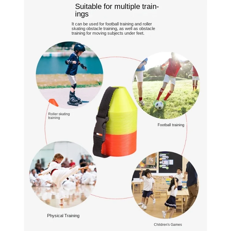 サッカートレーニングロゴプレートバケット、プレッシャーコーン、スポーツアクセサリー、8cm、10個