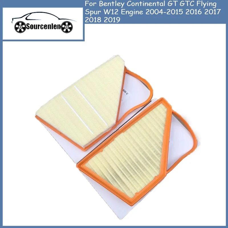 

2pcs 3W0129620B 3W0129620C Air Filter Fit for Bentley Continental GT GTC Flying Spur W12 Engine 2004-2015 2016 2017 2018 2019