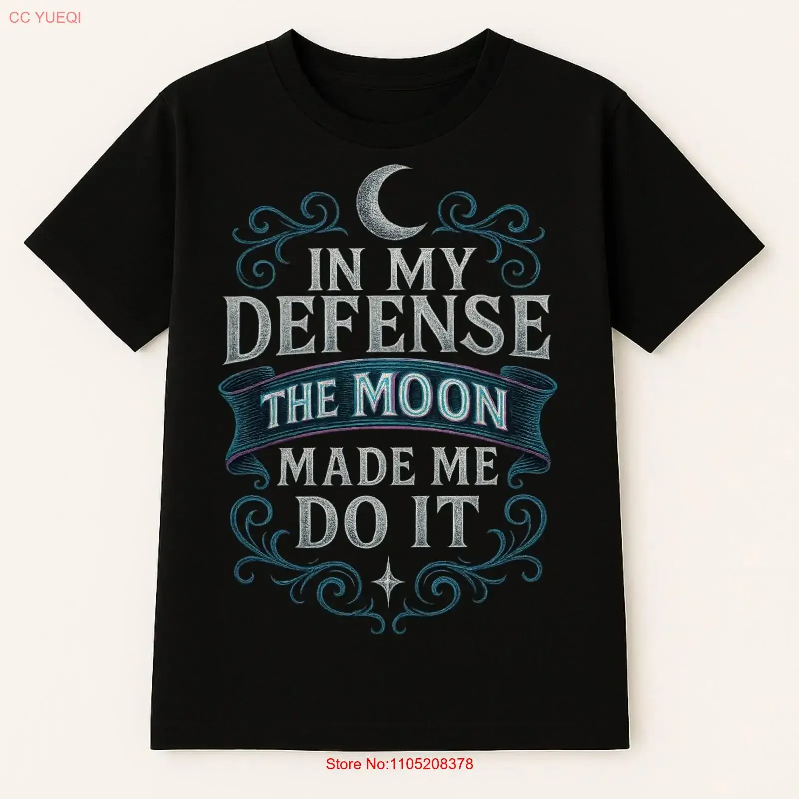 Halloween Holiday T Shirt In My Defense The Moon Made Me Do It SweaT  vintage Washed fashion Slightly Soft streetwear homme