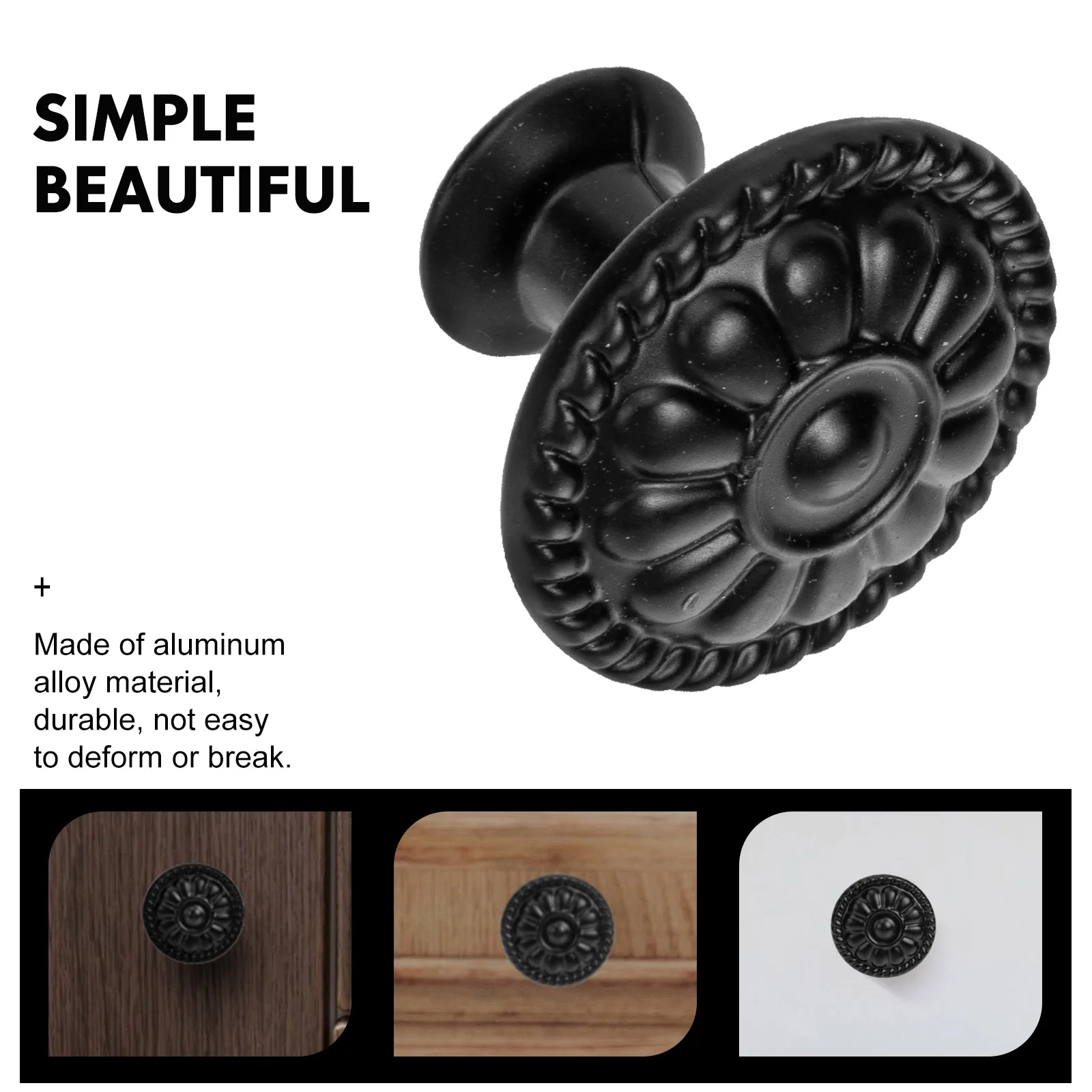 

10 Sets Closet Wardrobe Black Handle Cabinet Knob Kitchen Door Furniture Handles Knobs Pull
