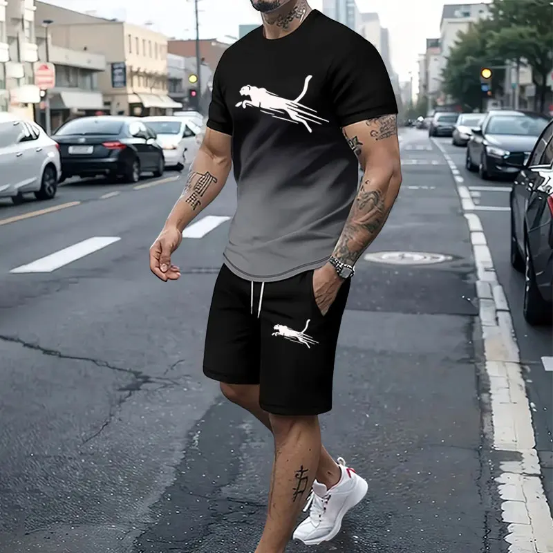 Zomer Dagelijks Casual Heren T-Shirt Short Street Urban Mode Heren Korte Mouwen Outdoor Sport Shorts Heren Korte Mouwen