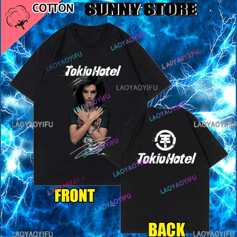 Tokio Hotel rock band  printed men's and women's short sleeved T-shirts casual hip-hop street clothing Harajuku T-shirts