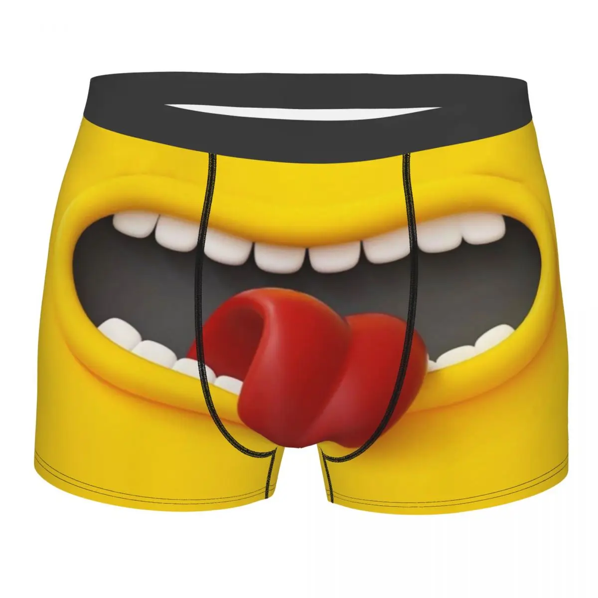 

Sexy Male Cool Funny Teeth With Red Long Tongue Mouth Face Underwear Boxer Briefs Soft Shorts Panties Underpants