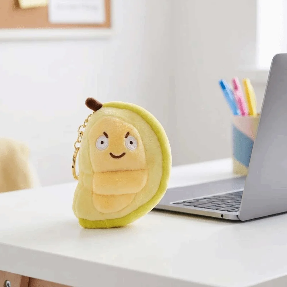 PP Cotton Fruit Durian Pendant Detachable Soft Durian Fruit Shape Portable Cartoon Fruit Durian Keyring Jewelry Accessories