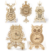 Owl Clock 3D Wooden Puzzle Mechanical Gear Retro Wall Clocks Model Building Kits Home Decoration Kids Adults Birthday Gifts