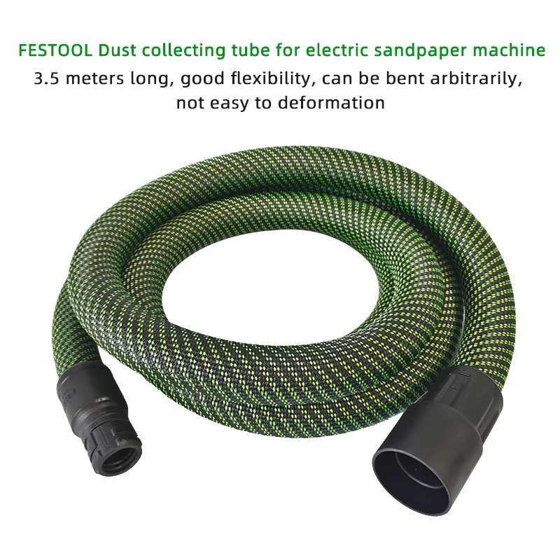 Original German FESTOOL Dry Grinding Dust Suction Hose (Special For Electric Grinding)3.5M Anti-Static Dust Suction Pipe Green