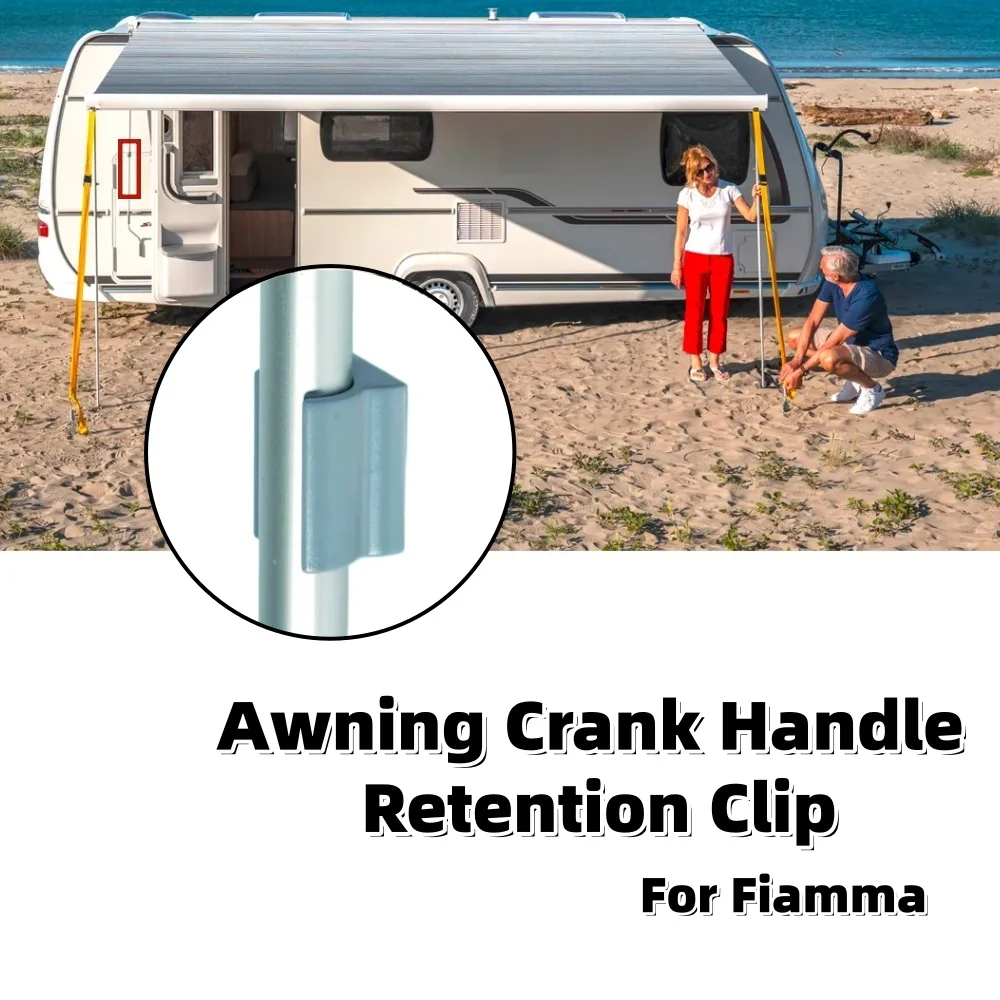 

2PCS For Fiamma Awning Crank Handle Retention Clip Fastener Awning Crank Handle Storage Rack 98655-094 RV Campervan Accessories