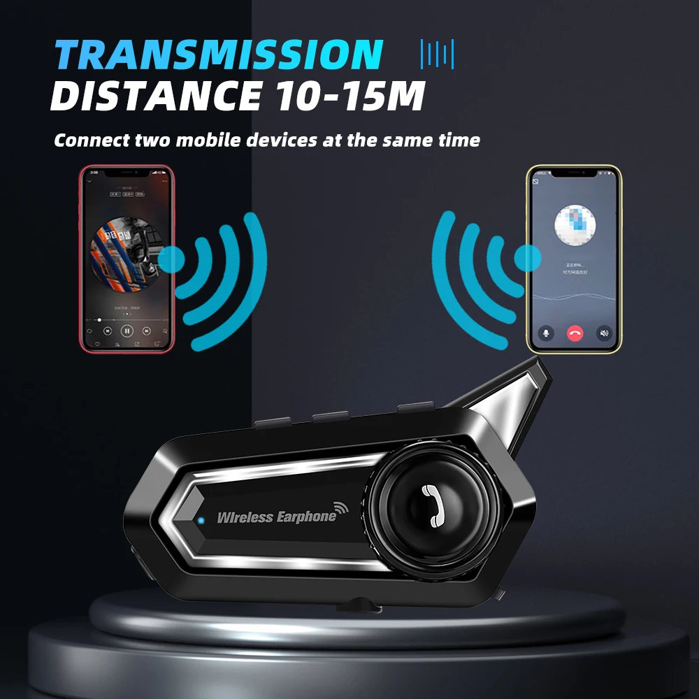 Kebidumei BT31 Motorcycle Bluetooth 5.0 Waterproof IP67 Helmet Headset Hands Free Call Headphones Noise Reduction Earphone