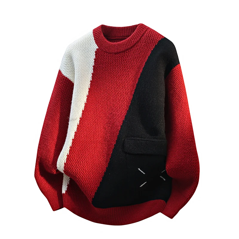 

Осень-зима 2024, новый мужской повседневный теплый цветной свитер, вязаные топы, мужская одежда, модный стиль, вязаный мужской свитер высокого качества