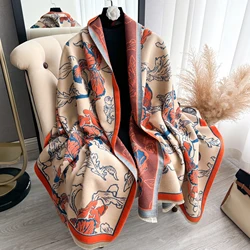 2024 Design Winter Warm Cashmere Shawl Fashion Scarf Women Neckerchief Pashmina Head Scarves Wrap Femal Poncho Echarpe Bandana