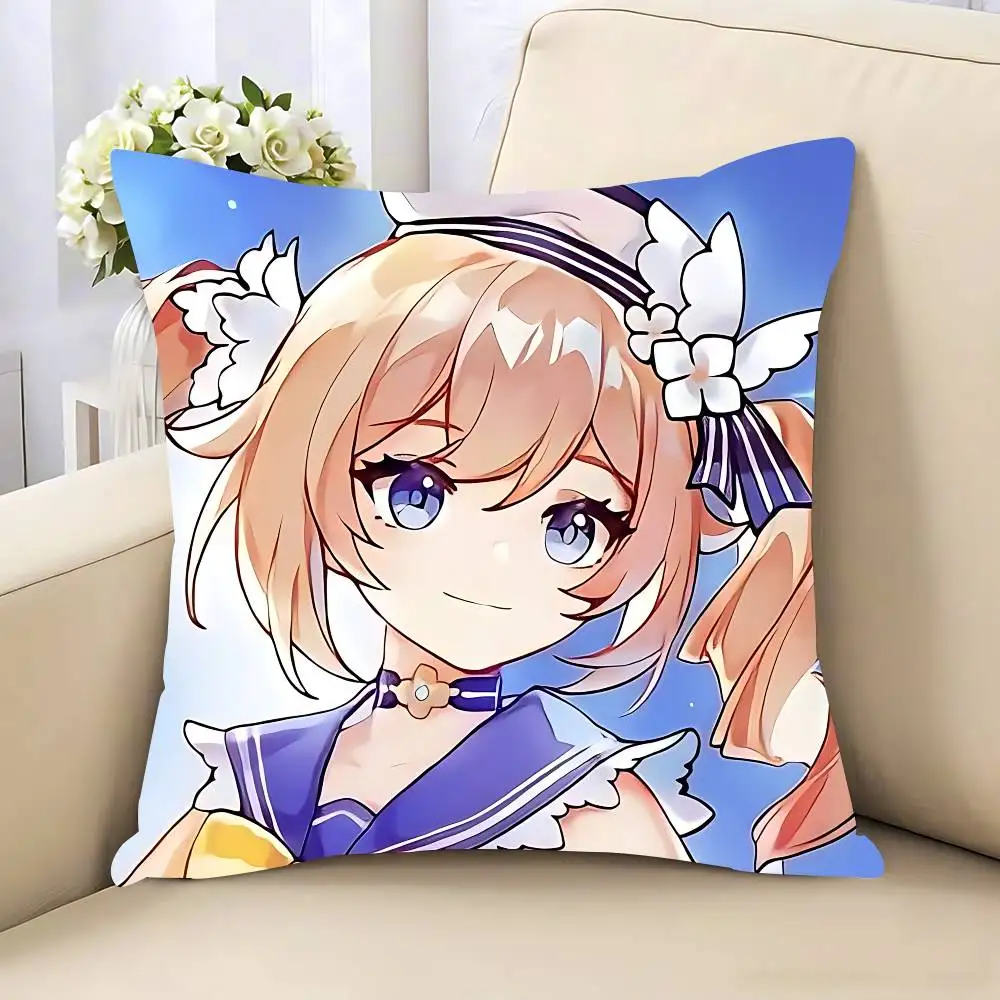 غطاء وسادة Genshin B-Barbara ImpactS غطاء وسادة قابل للإزالة وقابل للغسل - كتان ناعم لجميع المواسم #5