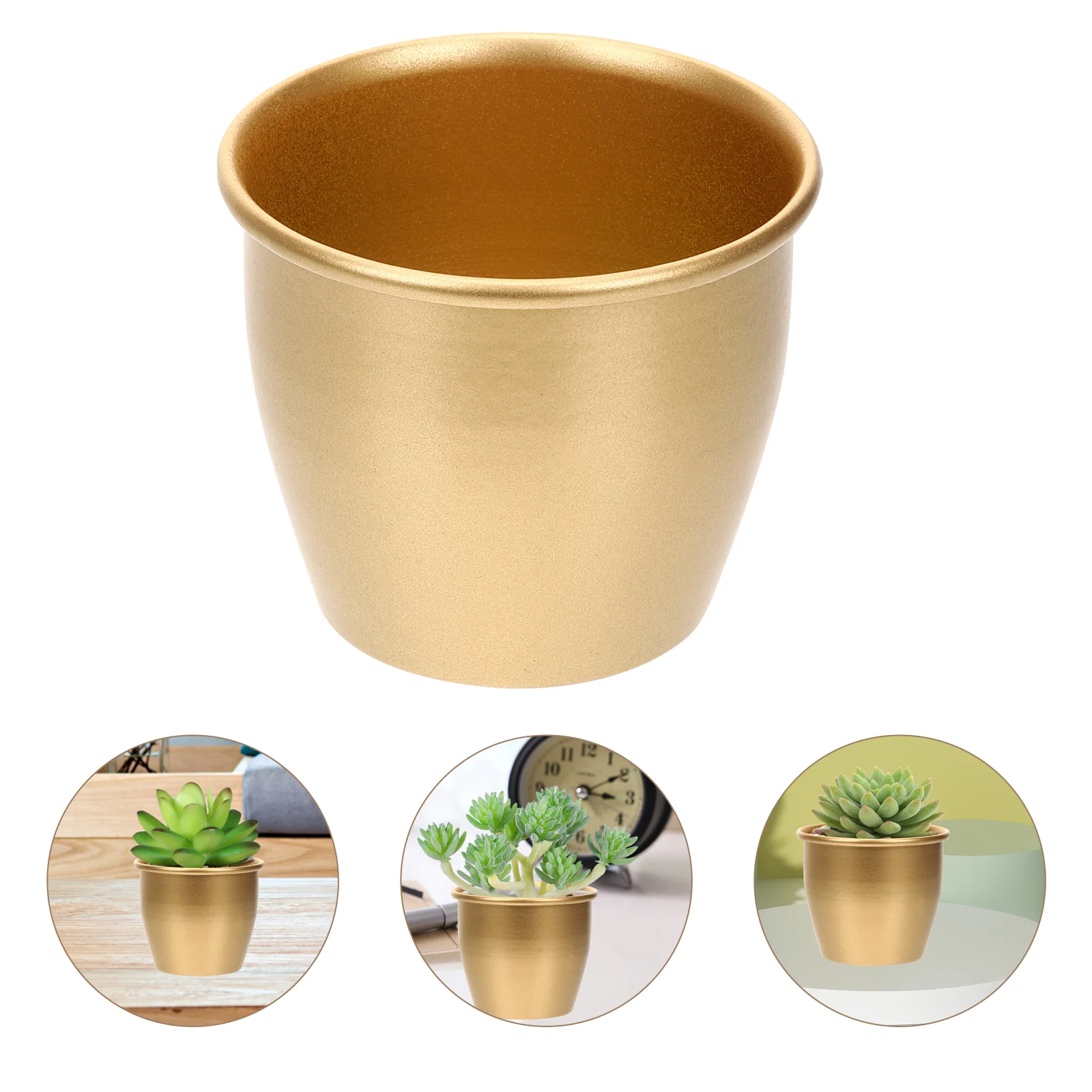 

Plant Pots Indoor Mini Flower Plants Metal Planter Small Cactus Outdoor Gold Vases