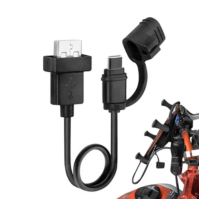 Motorcycle USB Cable Short Cable Dual USB Charging Cords Universal Power Saving Protective USB Cable Motorcycle Accessories Safe