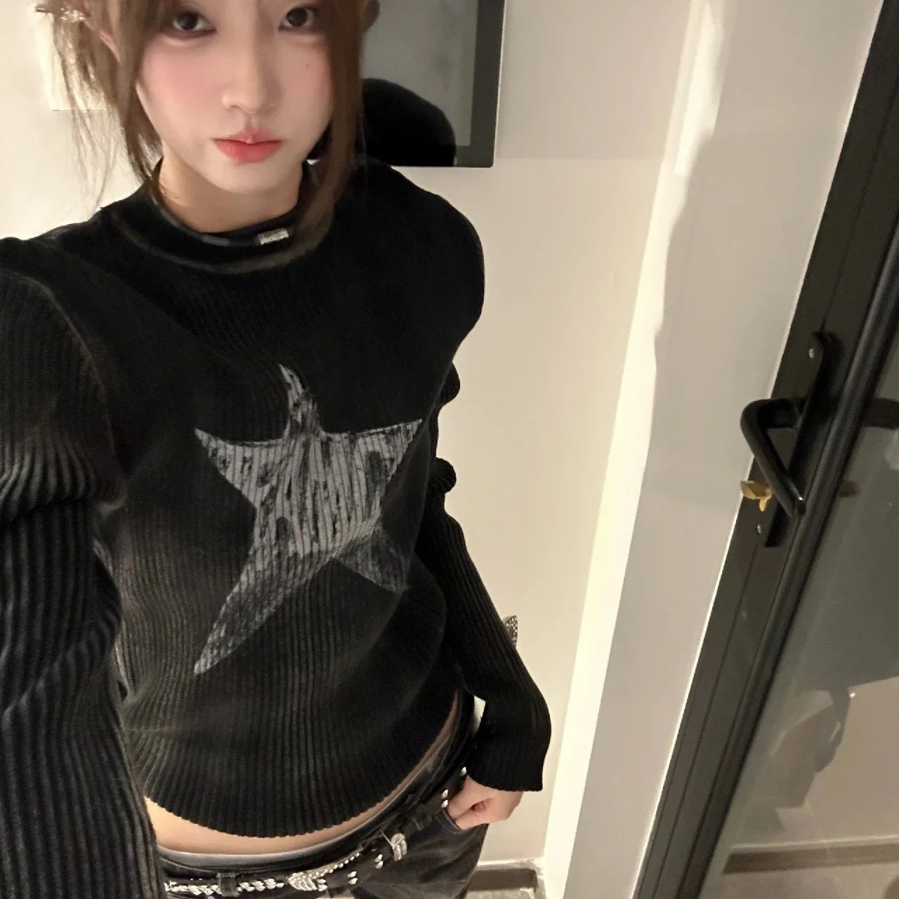 2024 Vintage Harajuku Star Girl Y2k maglioni estetici ritagliati Pullover autunno giapponese maglione lavorato a maglia allentato Grunge Streetwear