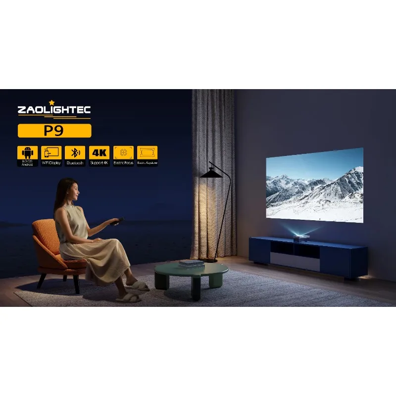 hot sale Mini Projector P9 4K 3D Projector 2700 ANSI Android 6.5 Smart Home Theater Short Focus TV Video Beamer with HDR MEMC Pr