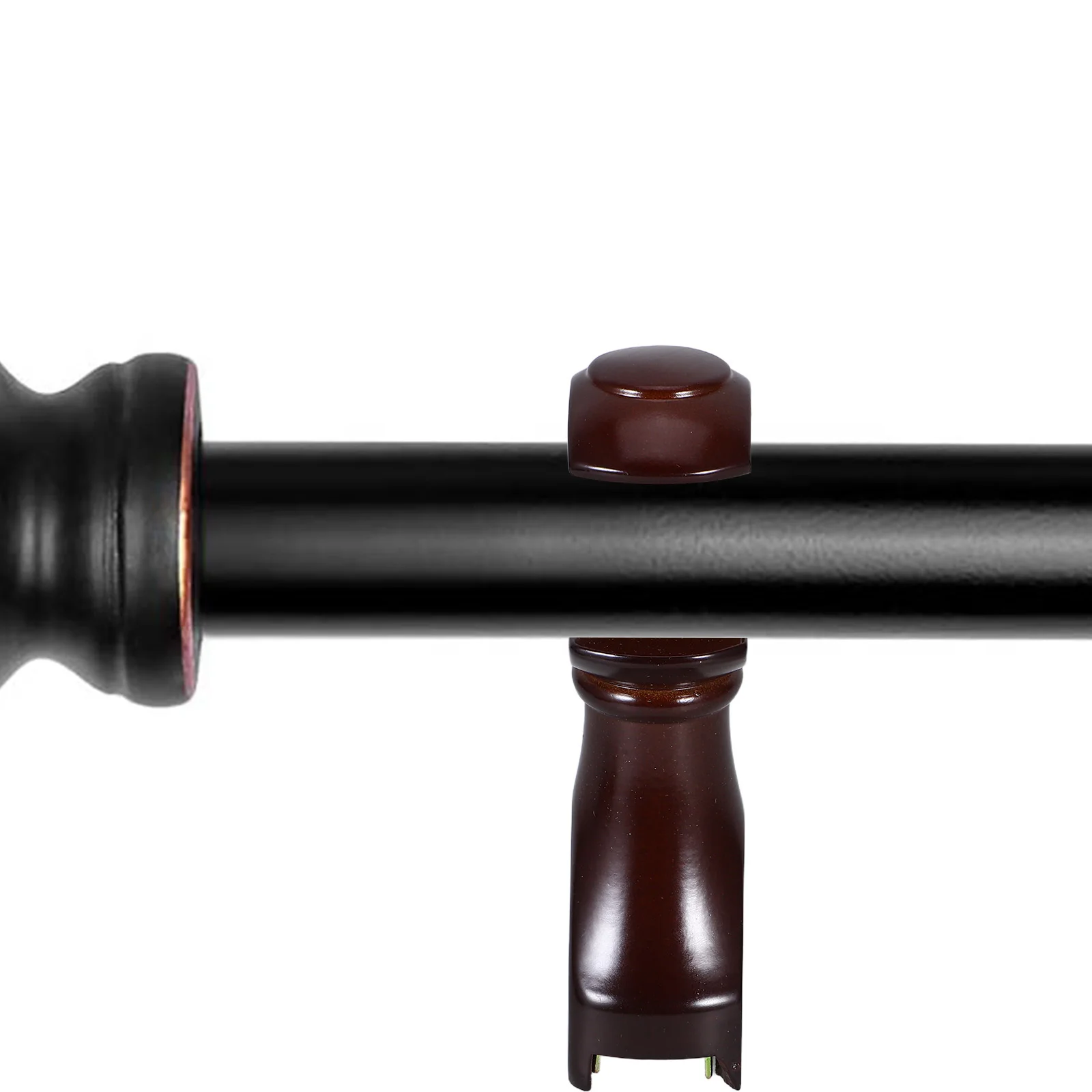 

2Pcs Wooden Curtain Rod Brackets Heavy Duty Single Rod Holder for Kitchen Bedroom Living Room Drapery Support Hardware