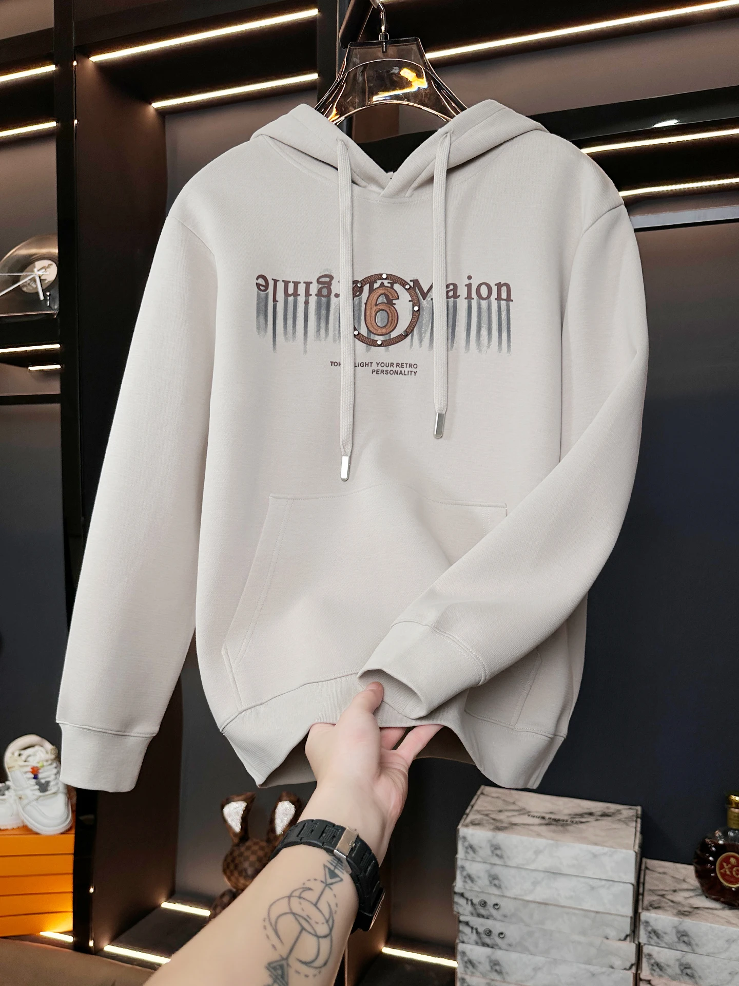 

Новая мужская толстовка-худи 2026 года, свободного кроя, с длинным рукавом, с американским буквенным принтом, повседневная верхняя одежда для осени и зимы