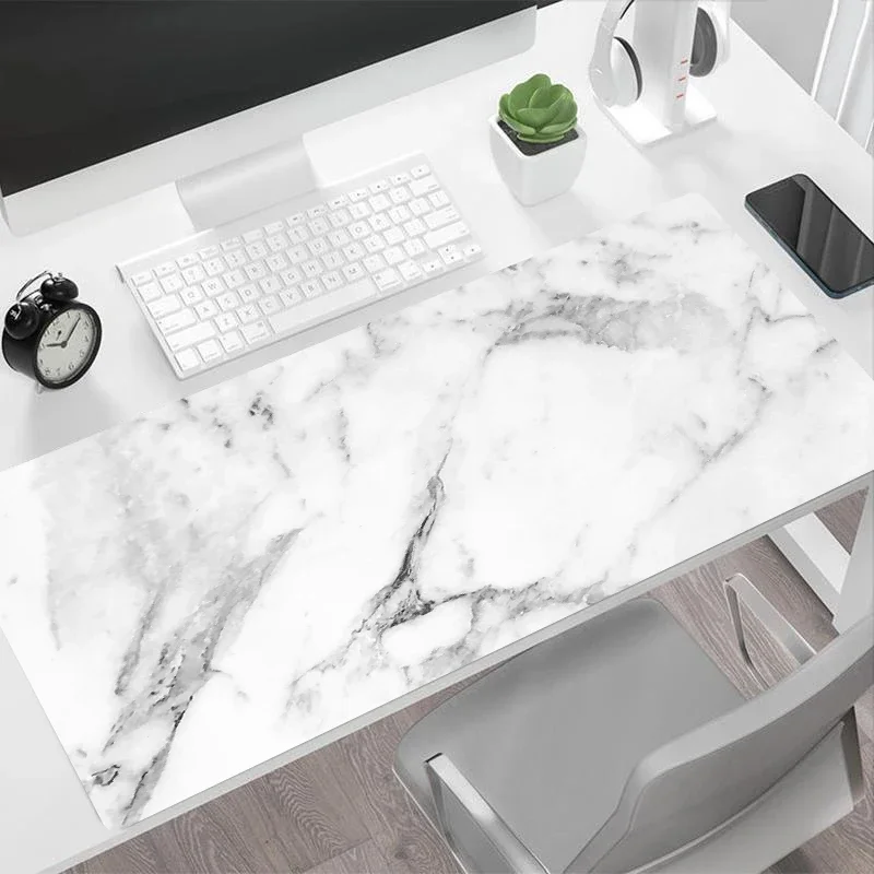 Marble textured mousepad Simple gamer keyboard sewn edge Rubber office accessories Chair cushion carpet high quality mat rug XXL