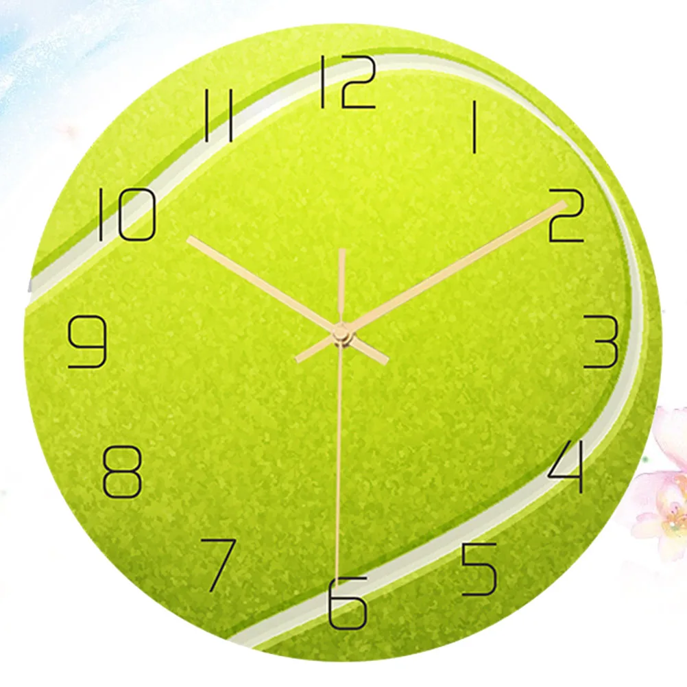 

Creative Tennis Ball Design Wall Clock Acrylic Material Silent Movement for Living Room Bedroom Office Study Decor