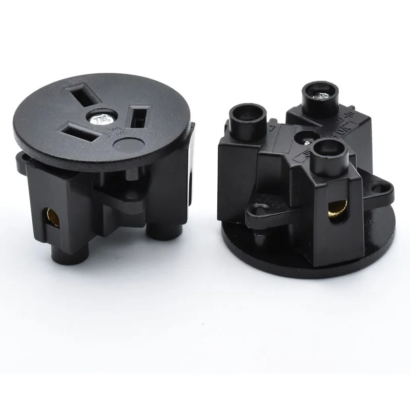 Black 10A 250V Circular Australian New Zealand China Electrical Socket Plug AU Standard Round Industrial Socket AC Power Socket