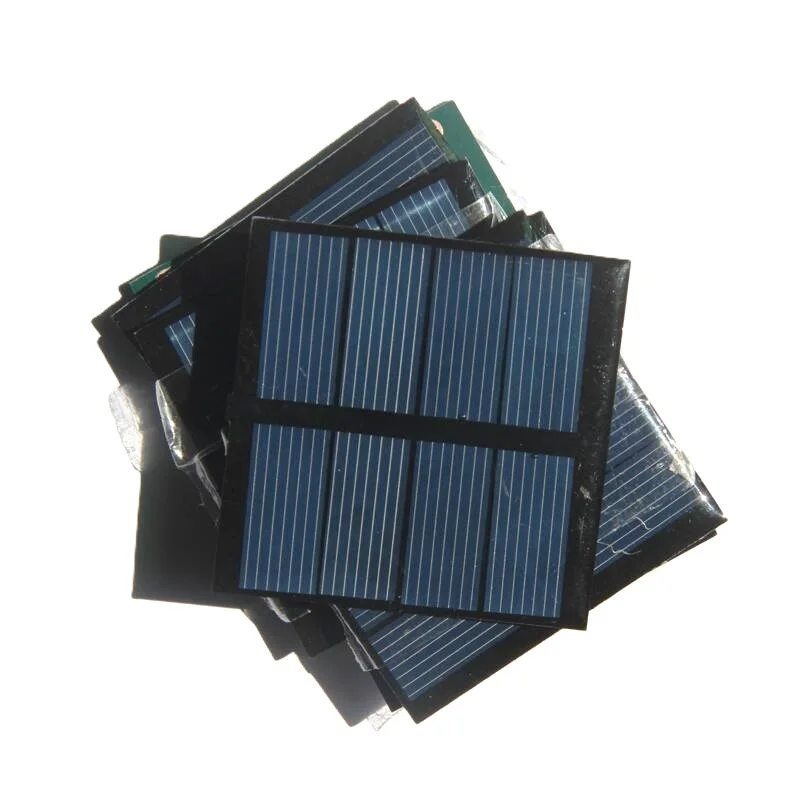 Factory Price Customized Mini Solar Panels 0.4W 2V Small Solar Cell Square Solar Plate 52*52MM for DIY Solar Power Project 10PCS